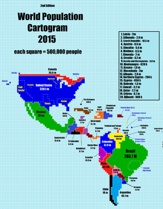 Illustration for article titled What The World Would Look Like If Countries Were Scaled By Population